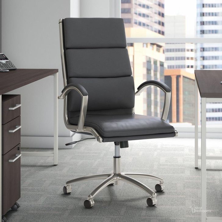 The appearance of Bush Business Furniture 400 Series High Back Leather Executive Office Chair in Dark Gray 400S236Dg designed by Bush Furniture in the modern / contemporary interior design. This dark gray piece of furniture  was selected by 1StopBedrooms from 400 Series Collection to add a touch of cosiness and style into your home. Sku: 400S236DG. Material: Fabric. Product Type: Office Chair. Image1