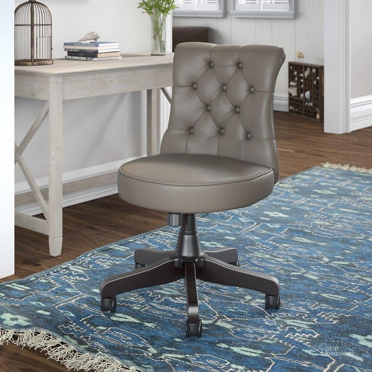 The appearance of Bush Business Furniture Arden Lane Mid Back Tufted Office Chair In Washed Gray Leather designed by Bush Furniture in the modern / contemporary interior design. This washed grey piece of furniture  was selected by 1StopBedrooms from Arden Lane Collection to add a touch of cosiness and style into your home. Sku: CH2301WGL-03. Material: Leather. Product Type: Office Chair. Image1