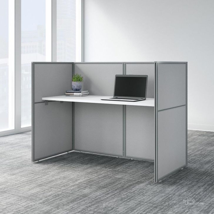 The appearance of Bush Business Furniture Easy Office 60W Cubicle Desk Workstation with 45H Closed Panels in Pure White designed by Bush Furniture in the transitional interior design. This white and gray piece of furniture  was selected by 1StopBedrooms from Easy Office Collection to add a touch of cosiness and style into your home. Sku: EOD260WH-03K. Material: Wood. Product Type: Work Station. Image1