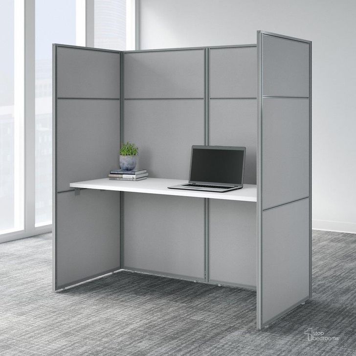The appearance of Bush Business Furniture Easy Office 60W Cubicle Desk Workstation with 66H Closed Panels in Pure White designed by Bush Furniture in the transitional interior design. This white and gray piece of furniture  was selected by 1StopBedrooms from Easy Office Collection to add a touch of cosiness and style into your home. Sku: EODH260WH-03K. Material: Wood. Product Type: Work Station. Image1