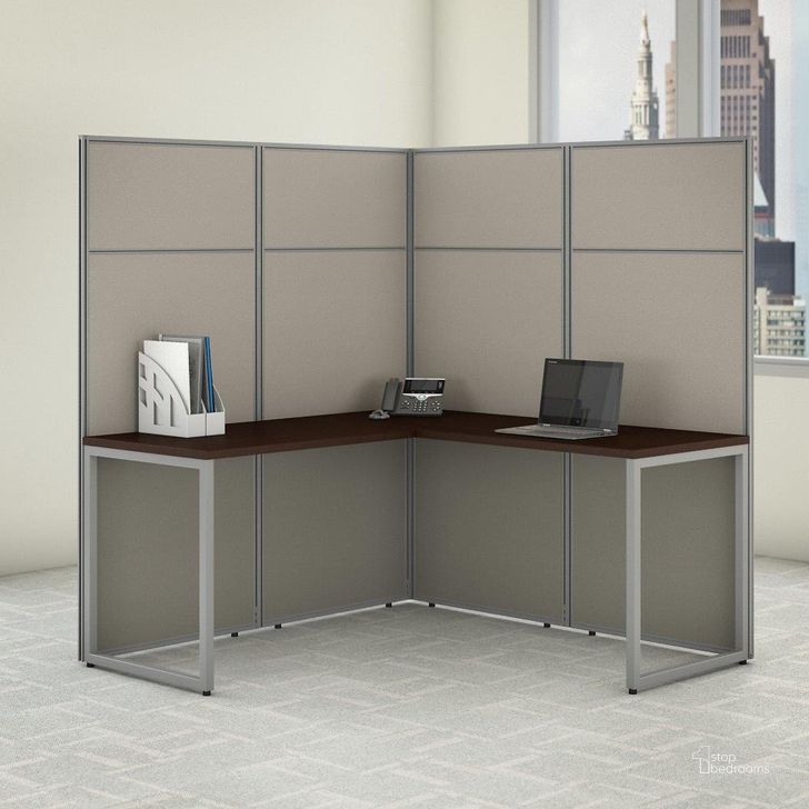 The appearance of Bush Business Furniture Easy Office 60W L Shaped Cubicle Desk Workstation with 66H Panels in Mocha Cherry designed by Bush Furniture in the transitional interior design. This cherry piece of furniture  was selected by 1StopBedrooms from Easy Office Collection to add a touch of cosiness and style into your home. Sku: EODH360MR-03K. Material: Wood. Product Type: Work Station. Image1
