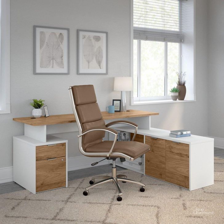 The appearance of Bush Business Furniture Jamestown High Back Leather Executive Office Chair in Saddle Tan Jtn027Sd designed by Bush Furniture in the modern / contemporary interior design. This saddle piece of furniture  was selected by 1StopBedrooms from Jamestown Collection to add a touch of cosiness and style into your home. Sku: JTN027SD. Product Type: Office Chair. Image1