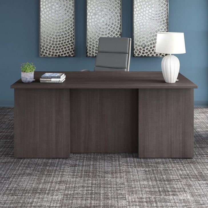 The appearance of Bush Business Furniture Office 500 72W x 36D Executive Desk in Storm Gray designed by Bush Furniture in the modern / contemporary interior design. This gray piece of furniture  was selected by 1StopBedrooms from Office 500 Collection to add a touch of cosiness and style into your home. Sku: OFD172SGK. Product Type: Executive Desk. Image1