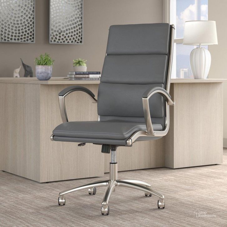The appearance of Bush Business Furniture Office 500 High Back Leather Executive Chair in Dark Gray Ofch1701Dg-Z1 designed by Bush Furniture in the modern / contemporary interior design. This dark gray piece of furniture  was selected by 1StopBedrooms from Office 500 Collection to add a touch of cosiness and style into your home. Sku: OFCH1701DG-Z1. Product Type: Office Chair. Image1