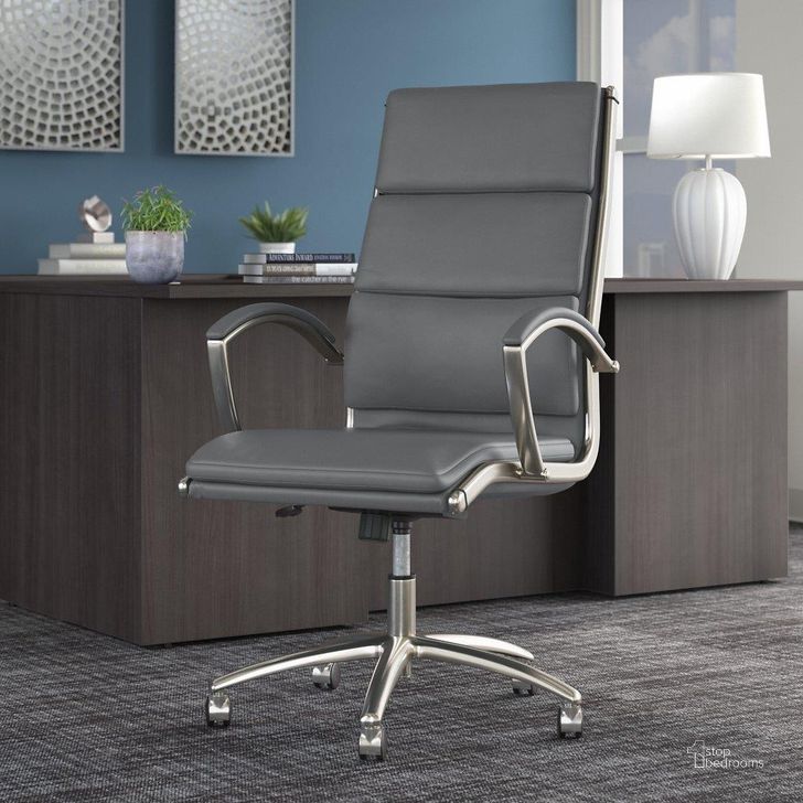 The appearance of Bush Business Furniture Office 500 High Back Leather Executive Chair in Dark Gray Ofch1701Dg-Z2 designed by Bush Furniture in the modern / contemporary interior design. This dark gray piece of furniture  was selected by 1StopBedrooms from Office 500 Collection to add a touch of cosiness and style into your home. Sku: OFCH1701DG-Z2. Product Type: Office Chair. Image1