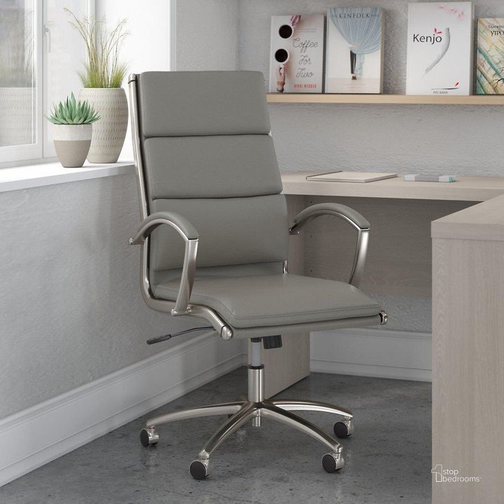 The appearance of Bush Business Furniture Series A High Back Leather Executive Office Chair in Light Gray designed by Bush Furniture in the transitional interior design. This light gray piece of furniture  was selected by 1StopBedrooms from Series A Collection to add a touch of cosiness and style into your home. Sku: SACH1701LGL-Z. Product Type: Office Chair. Image1