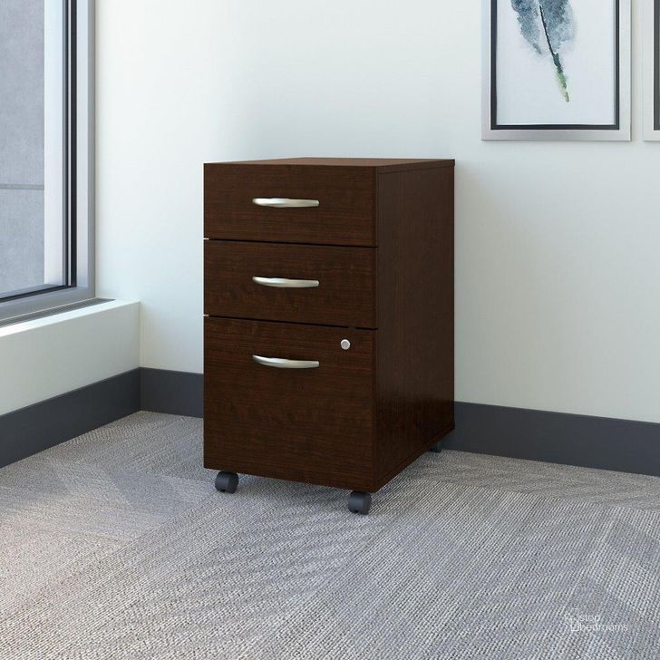 The appearance of Bush Business Furniture Series C 3 Drawer Mobile File Cabinet in Mocha Cherry designed by Bush Furniture in the transitional interior design. This mocha cherry piece of furniture  was selected by 1StopBedrooms from Series C Collection to add a touch of cosiness and style into your home. Sku: WC12953SU. Product Type: Mobile Filing Cabinet. Image1