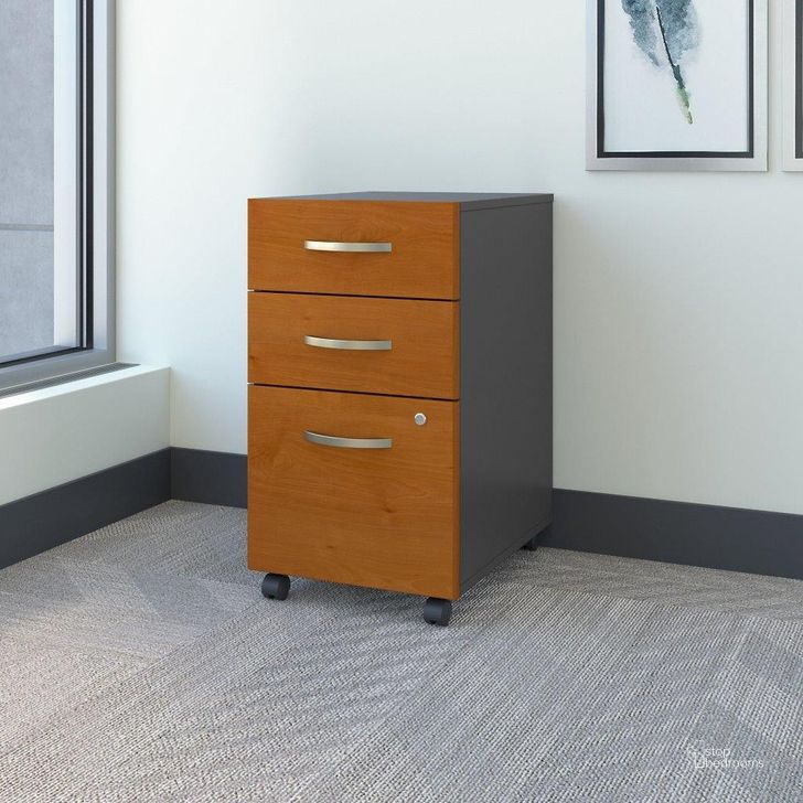 The appearance of Bush Business Furniture Series C 3 Drawer Mobile File Cabinet in Natural Cherry designed by Bush Furniture in the transitional interior design. This natural cherry piece of furniture  was selected by 1StopBedrooms from Series C Collection to add a touch of cosiness and style into your home. Sku: WC72453SU. Product Type: Mobile Filing Cabinet. Image1