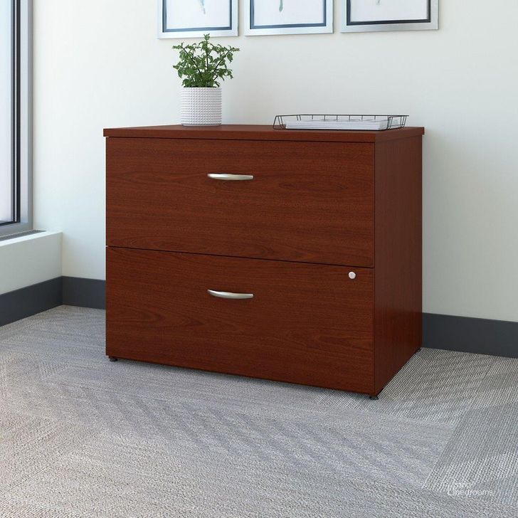 The appearance of Bush Business Furniture Series C Lateral File Cabinet in Mahogany designed by Bush Furniture in the transitional interior design. This mahogany piece of furniture  was selected by 1StopBedrooms from Series C Collection to add a touch of cosiness and style into your home. Sku: WC36754CSU. Product Type: Lateral Filing Cabinet. Image1