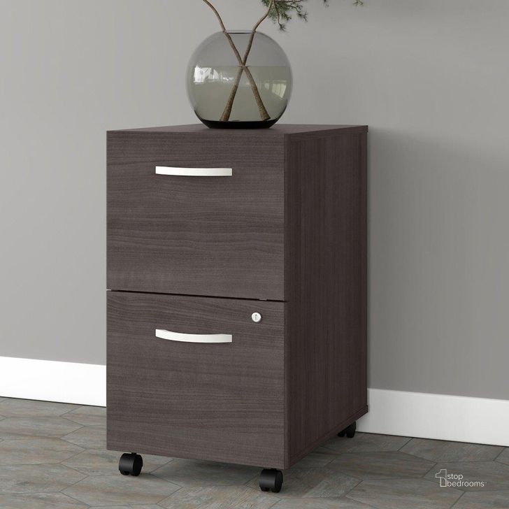 The appearance of Bush Business Furniture Studio A 2 Drawer Mobile File Cabinet in Storm Gray designed by Bush Furniture in the modern / contemporary interior design. This dark gray piece of furniture  was selected by 1StopBedrooms from Studio A Collection to add a touch of cosiness and style into your home. Sku: SDF116SGSU-Z. Product Type: Mobile Filing Cabinet. Image1