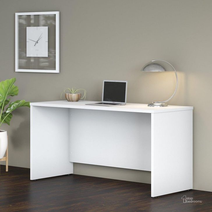 The appearance of Bush Business Furniture Studio C 60W x 24D Credenza Desk in White designed by Bush Furniture in the transitional interior design. This white piece of furniture  was selected by 1StopBedrooms from Studio C Collection to add a touch of cosiness and style into your home. Sku: SCD360WH. Product Type: Desk. Image1