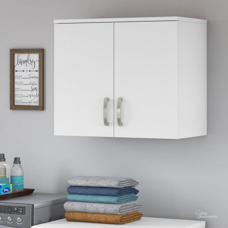 The appearance of Bush Business Furniture Universal Laundry Room Wall Cabinet with Doors and Shelves in White designed by Bush Furniture in the modern / contemporary interior design. This white piece of furniture  was selected by 1StopBedrooms from Laundry Storage Collection to add a touch of cosiness and style into your home. Sku: LNS428WH-Z. Product Type: Bathroom Storage. Image1