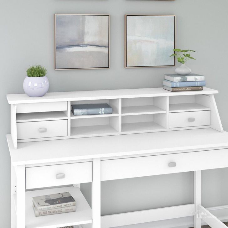 The appearance of Bush Furniture Broadview Desktop Organizer in Pure White designed by Bush Furniture in the modern / contemporary interior design. This white piece of furniture  was selected by 1StopBedrooms from Broadview Collection to add a touch of cosiness and style into your home. Sku: BDH154WH-03. Material: Wood. Product Type: Desk. Image1
