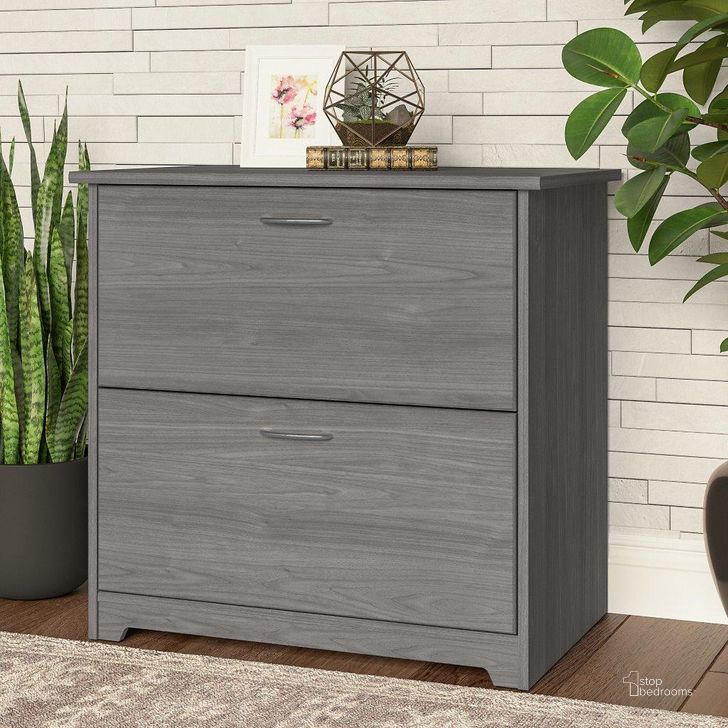 The appearance of Bush Furniture Cabot 2 Drawer Lateral File Cabinet in Modern Gray Wc31380 designed by Bush Furniture in the modern / contemporary interior design. This gray piece of furniture  was selected by 1StopBedrooms from Cabot Collection to add a touch of cosiness and style into your home. Sku: WC31380. Product Type: Lateral Filing Cabinet. Image1
