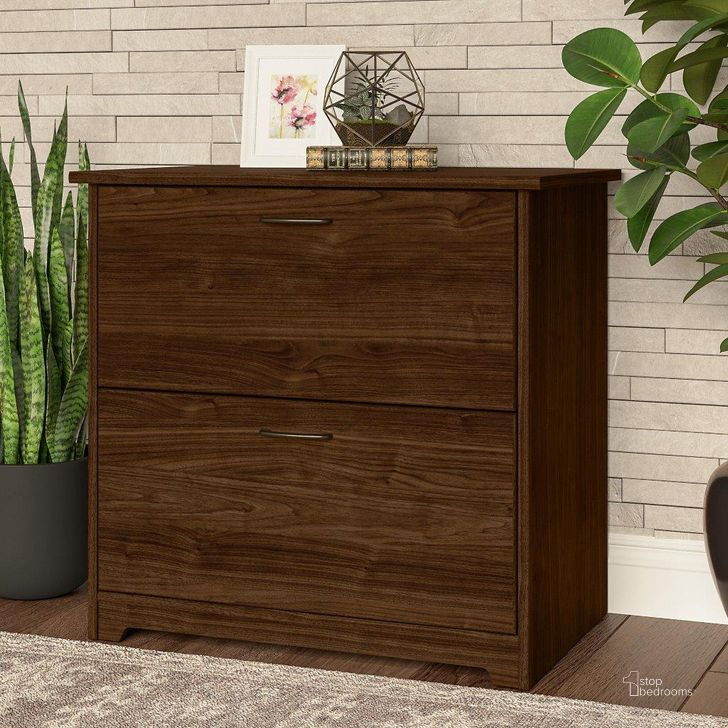 The appearance of Bush Furniture Cabot 2 Drawer Lateral File Cabinet in Modern Walnut designed by Bush Furniture in the modern / contemporary interior design. This modern walnut piece of furniture  was selected by 1StopBedrooms from Cabot Collection to add a touch of cosiness and style into your home. Sku: WC31080-03. Product Type: Lateral Filing Cabinet. Image1