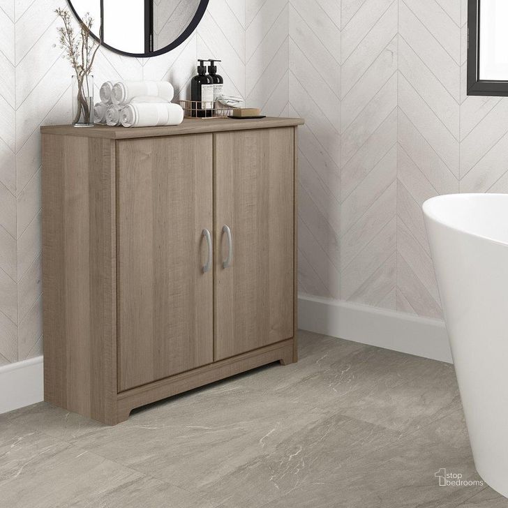 The appearance of Bush Furniture Cabot Small Bathroom Storage Cabinet with Doors in Ash Gray designed by Bush Furniture in the modern / contemporary interior design. This ash gray piece of furniture  was selected by 1StopBedrooms from Cabot Collection to add a touch of cosiness and style into your home. Sku: WC31298-Z1. Product Type: Bathroom Storage. Image1