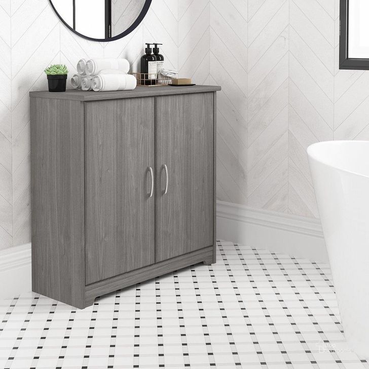 The appearance of Bush Furniture Cabot Small Bathroom Storage Cabinet with Doors in Modern Gray designed by Bush Furniture in the modern / contemporary interior design. This gray piece of furniture  was selected by 1StopBedrooms from Cabot Collection to add a touch of cosiness and style into your home. Sku: WC31398-Z1. Product Type: Bathroom Storage. Image1