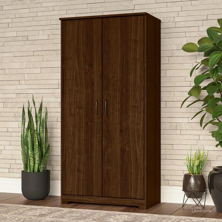 The appearance of Bush Furniture Cabot Tall Storage Cabinet with Doors in Modern Walnut designed by Bush Furniture in the modern / contemporary interior design. This modern walnut piece of furniture  was selected by 1StopBedrooms from Cabot Collection to add a touch of cosiness and style into your home. Sku: WC31099. Product Type: Storage Cabinet. Image1
