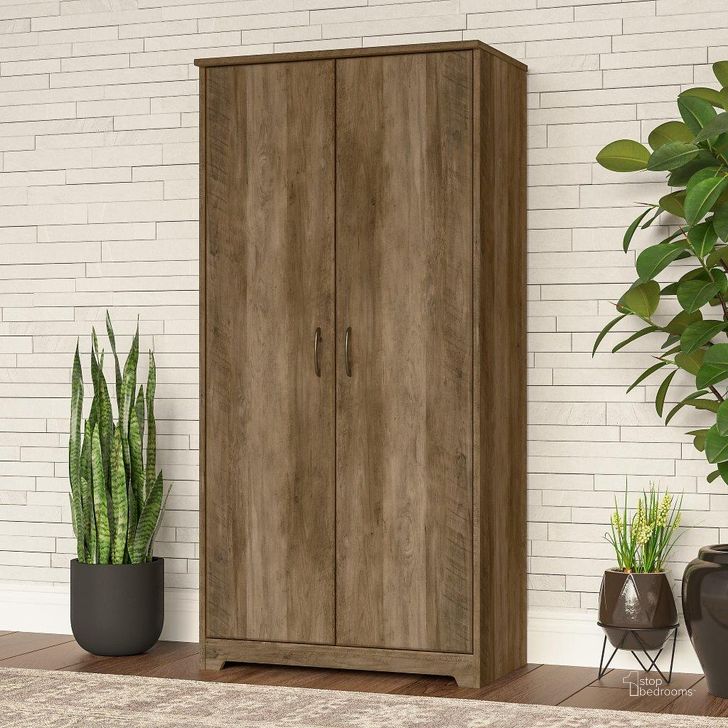 The appearance of Bush Furniture Cabot Tall Storage Cabinet with Doors in Reclaimed Pine Wc31599 designed by Bush Furniture in the modern / contemporary interior design. This brown pine piece of furniture  was selected by 1StopBedrooms from Cabot Collection to add a touch of cosiness and style into your home. Sku: WC31599. Product Type: Storage Cabinet. Image1