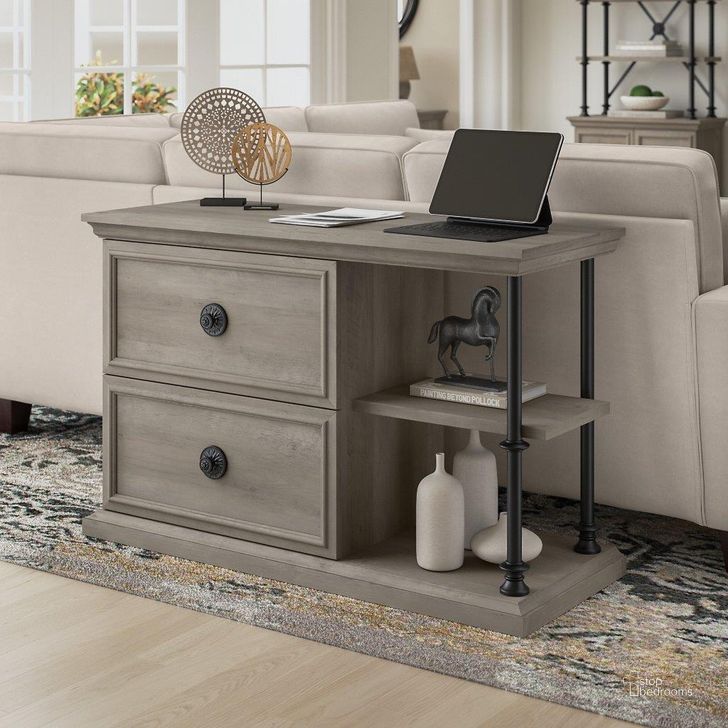 The appearance of Bush Furniture Coliseum Console Table with Storage in Driftwood Gray designed by Bush Furniture in the country / farmhouse interior design. This gray piece of furniture  was selected by 1StopBedrooms from Coliseum Collection to add a touch of cosiness and style into your home. Sku: CSF147DG-Z. Material: Wood. Product Type: Console Table. Image1