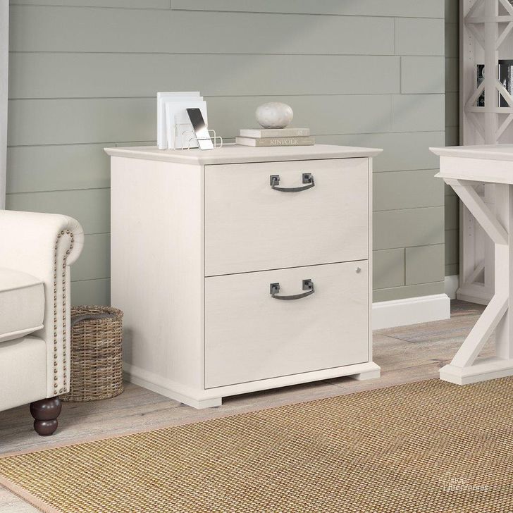 The appearance of Bush Furniture Homestead Farmhouse Lateral File Cabinet in Linen White Oak designed by Bush Furniture in the country / farmhouse interior design. This oak and white piece of furniture  was selected by 1StopBedrooms from Homestead Collection to add a touch of cosiness and style into your home. Sku: HOF129LW-03. Material: Wood. Product Type: Lateral Filing Cabinet. Image1