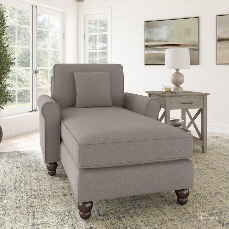 The appearance of Bush Furniture Hudson Chaise Lounge with Arms in Beige Herringbone designed by Bush Furniture in the traditional interior design. This beige piece of furniture  was selected by 1StopBedrooms from Hudson Collection to add a touch of cosiness and style into your home. Sku: HDM41BBGH-03K. Material: Fabric. Product Type: Chaise. Image1