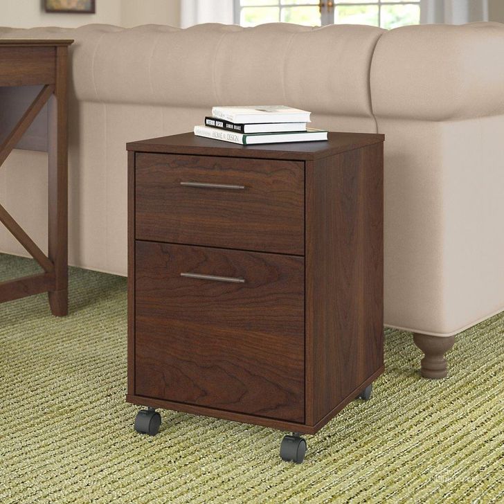 The appearance of Bush Furniture Key West 2 Drawer Mobile File Cabinet In Bing Cherry designed by Bush Furniture in the country / farmhouse interior design. This cherry piece of furniture  was selected by 1StopBedrooms from Key West Collection to add a touch of cosiness and style into your home. Sku: KWF116BC-03. Product Type: File Cabinet. Image1