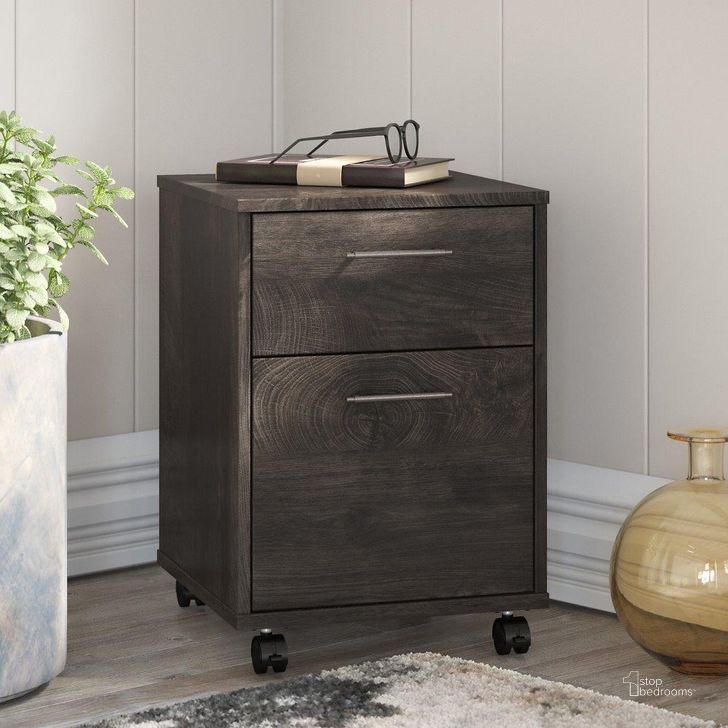The appearance of Bush Furniture Key West 2 Drawer Mobile File Cabinet In Dark Gray Hickory designed by Bush Furniture in the country / farmhouse interior design. This dark gray piece of furniture  was selected by 1StopBedrooms from Key West Collection to add a touch of cosiness and style into your home. Sku: KWF116GH-03. Product Type: File Cabinet. Image1