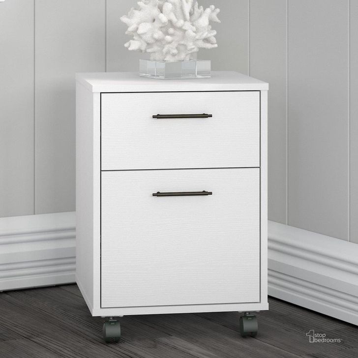 The appearance of Bush Furniture Key West 2 Drawer Mobile File Cabinet In Pure White Oak designed by Bush Furniture in the country / farmhouse interior design. This white piece of furniture  was selected by 1StopBedrooms from Key West Collection to add a touch of cosiness and style into your home. Sku: KWF116WT-03. Product Type: File Cabinet. Image1