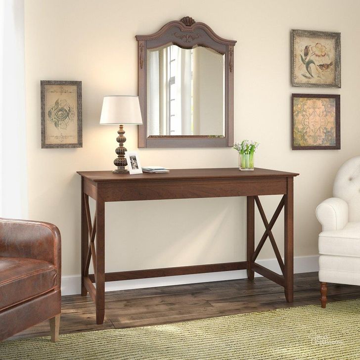The appearance of Bush Furniture Key West 48W Writing Desk In Bing Cherry designed by Bush Furniture in the country / farmhouse interior design. This cherry piece of furniture  was selected by 1StopBedrooms from Key West Collection to add a touch of cosiness and style into your home. Sku: KWD148BC-03. Product Type: Writing Desk. Image1