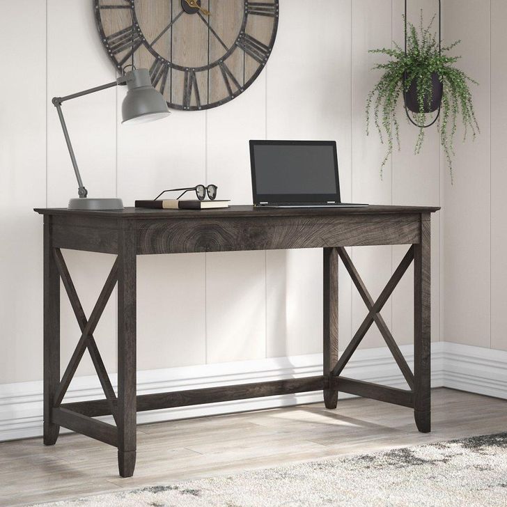 The appearance of Bush Furniture Key West 48W Writing Desk In Dark Gray Hickory designed by Bush Furniture in the country / farmhouse interior design. This dark gray piece of furniture  was selected by 1StopBedrooms from Key West Collection to add a touch of cosiness and style into your home. Sku: KWD148GH-03. Product Type: Writing Desk. Image1