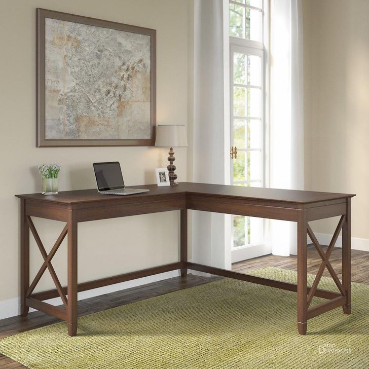 The appearance of Bush Furniture Key West 60W L Shaped Desk In Bing Cherry designed by Bush Furniture in the country / farmhouse interior design. This cherry piece of furniture  was selected by 1StopBedrooms from Key West Collection to add a touch of cosiness and style into your home. Sku: KWD160BC-03. Product Type: Desk. Image1