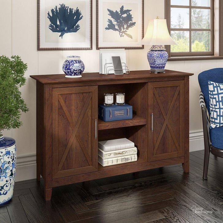 The appearance of Bush Furniture Key West Accent Cabinet With Doors In Bing Cherry designed by Bush Furniture in the country / farmhouse interior design. This cherry piece of furniture  was selected by 1StopBedrooms from Key West Collection to add a touch of cosiness and style into your home. Sku: KWS146BC-03. Product Type: Accent Cabinet. Image1