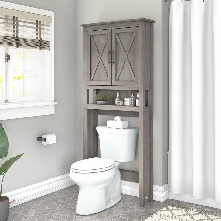 The appearance of Bush Furniture Key West Over The Toilet Storage Cabinet in Driftwood Gray designed by Bush Furniture in the country / farmhouse interior design. This gray piece of furniture  was selected by 1StopBedrooms from Key West Bathroom Collection to add a touch of cosiness and style into your home. Sku: KWS268DG-03. Product Type: Bathroom Storage. Image1