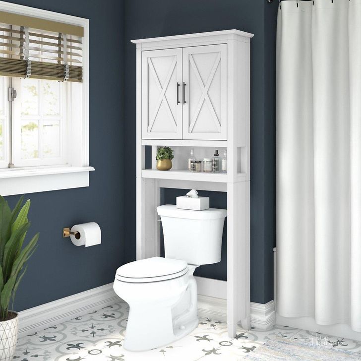 The appearance of Bush Furniture Key West Over The Toilet Storage Cabinet in White Ash designed by Bush Furniture in the country / farmhouse interior design. This off white piece of furniture  was selected by 1StopBedrooms from Key West Bathroom Collection to add a touch of cosiness and style into your home. Sku: KWS268WAS-03. Product Type: Bathroom Storage. Image1