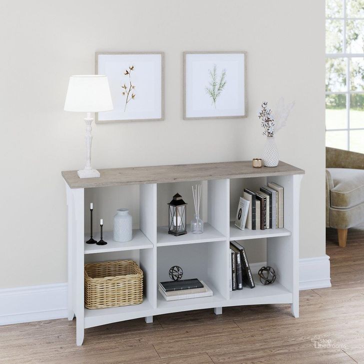 The appearance of Bush Furniture Salinas 6 Cube Organizer in Pure White and Shiplap Gray designed by Bush Furniture in the country / farmhouse interior design. This gray and white piece of furniture  was selected by 1StopBedrooms from Salinas Collection to add a touch of cosiness and style into your home. Sku: SAB148G2W-03. Product Type: Organizer. Image1