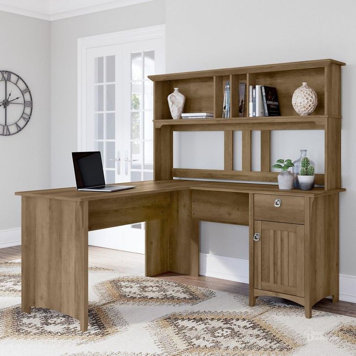 Bush furniture salinas computer desk with hutch in cape store cod gray