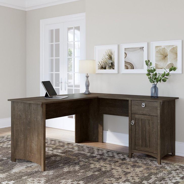 The appearance of Bush Furniture Salinas 60W L Shaped Desk with Storage in Ash Brown designed by Bush Furniture in the country / farmhouse interior design. This brown piece of furniture  was selected by 1StopBedrooms from Salinas Collection to add a touch of cosiness and style into your home. Sku: SAD160ABR-03. Product Type: Desk. Image1