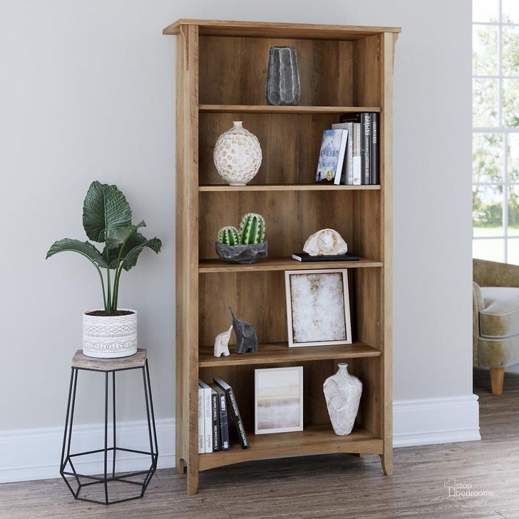 The appearance of Bush Furniture Salinas Tall 5 Shelf Bookcase in Reclaimed Pine designed by Bush Furniture in the country / farmhouse interior design. This brown pine piece of furniture  was selected by 1StopBedrooms from Salinas Collection to add a touch of cosiness and style into your home. Sku: SAB132RCP-03. Product Type: Bookcase. Image1