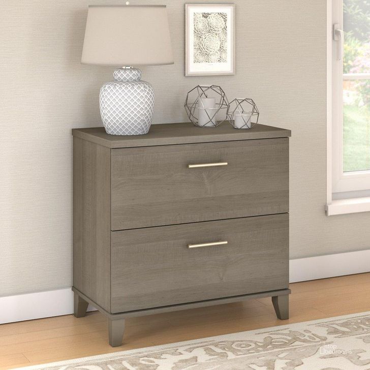 The appearance of Bush Furniture Somerset 2 Drawer Lateral File Cabinet in Ash Gray designed by Bush Furniture in the modern / contemporary interior design. This ash gray piece of furniture  was selected by 1StopBedrooms from Somerset Collection to add a touch of cosiness and style into your home. Sku: WC81680. Product Type: Lateral Filing Cabinet. Image1