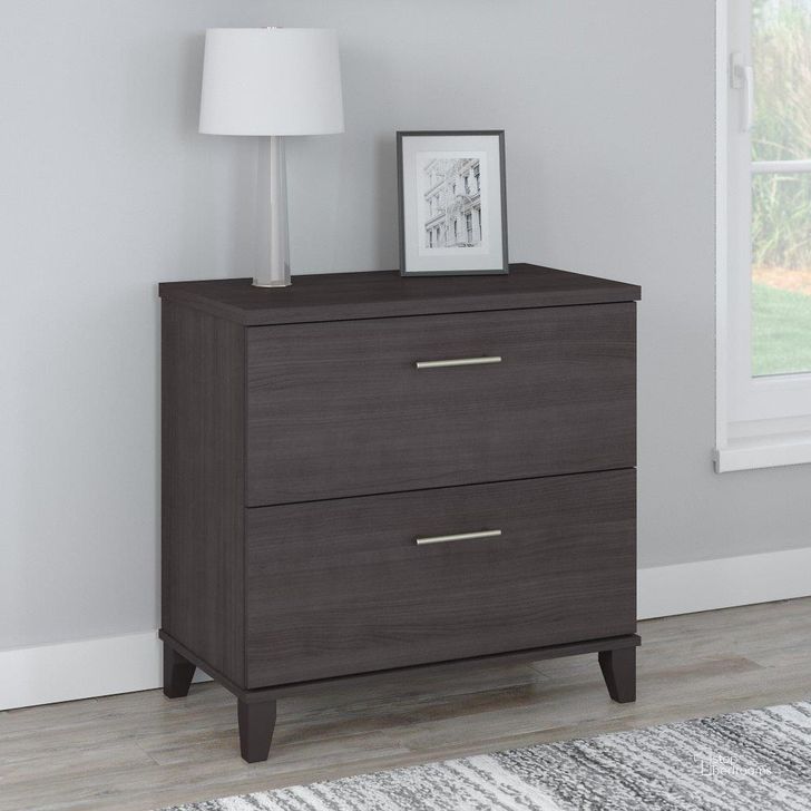The appearance of Bush Furniture Somerset 2 Drawer Lateral File Cabinet in Storm Gray designed by Bush Furniture in the modern / contemporary interior design. This storm gray piece of furniture  was selected by 1StopBedrooms from Somerset Collection to add a touch of cosiness and style into your home. Sku: WC81580. Product Type: Lateral Filing Cabinet. Image1