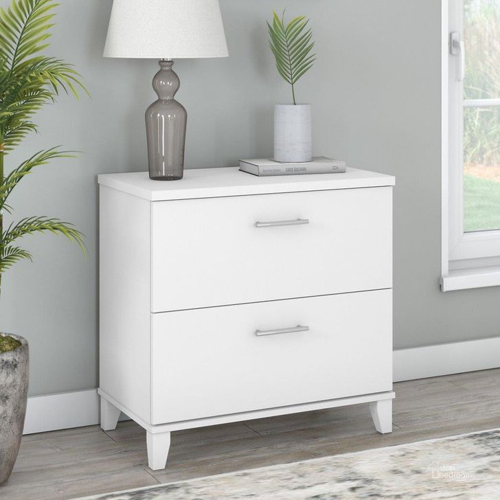 The appearance of Bush Furniture Somerset 2 Drawer Lateral File Cabinet in White designed by Bush Furniture in the modern / contemporary interior design. This white piece of furniture  was selected by 1StopBedrooms from Somerset Collection to add a touch of cosiness and style into your home. Sku: WC81980. Product Type: Lateral Filing Cabinet. Image1
