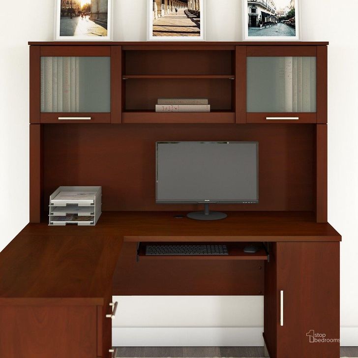 The appearance of Bush Furniture Somerset 60W Desk Hutch in Hansen Cherry designed by Bush Furniture in the modern / contemporary interior design. This hansen cherry piece of furniture  was selected by 1StopBedrooms from Somerset Collection to add a touch of cosiness and style into your home. Sku: WC81731. Product Type: Hutch. Image1