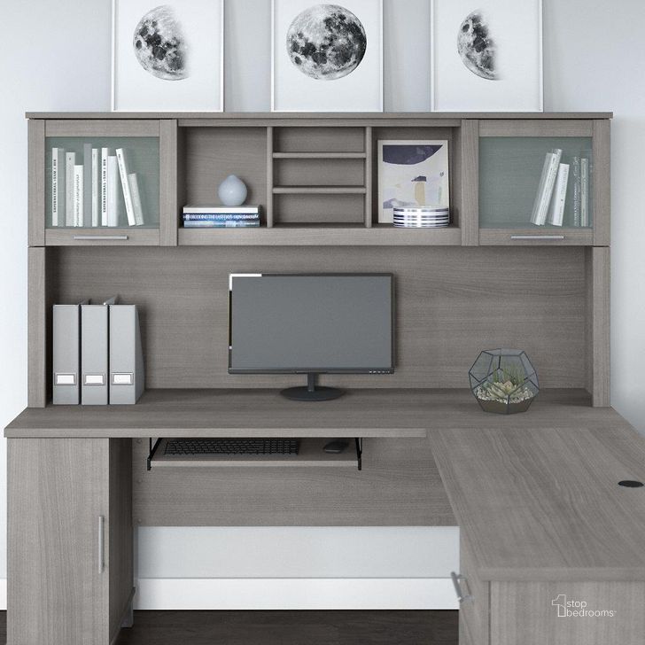 The appearance of Bush Furniture Somerset 72W Desk Hutch in Platinum Gray designed by Bush Furniture in the modern / contemporary interior design. This platinum gray piece of furniture  was selected by 1StopBedrooms from Somerset Collection to add a touch of cosiness and style into your home. Sku: WC81211. Product Type: Hutch. Image1