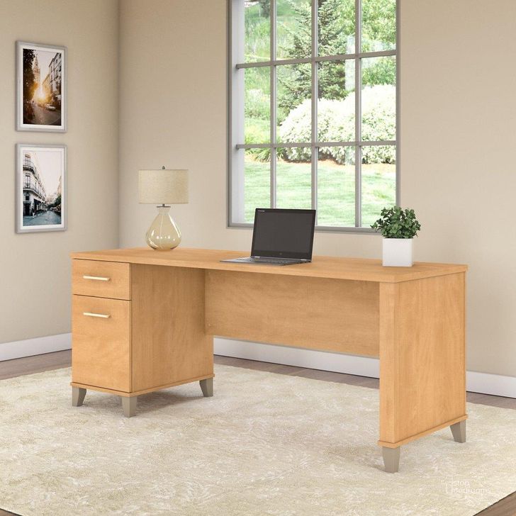 The appearance of Bush Furniture Somerset 72W Office Desk with Drawers in Maple Cross designed by Bush Furniture in the modern / contemporary interior design. This maple cross piece of furniture  was selected by 1StopBedrooms from Somerset Collection to add a touch of cosiness and style into your home. Sku: WC81472. Product Type: Office Desk. Image1