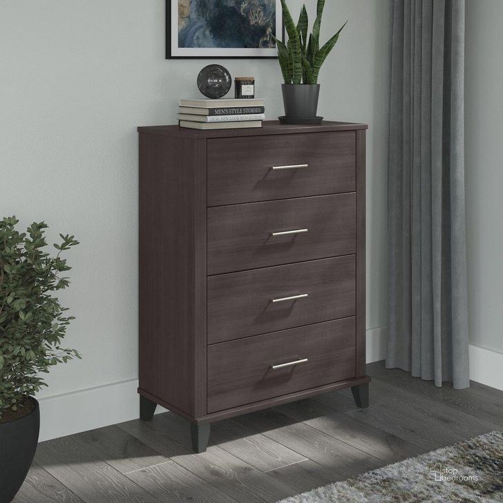 The appearance of Bush Furniture Somerset Chest Of Drawers In Storm Gray designed by Bush Furniture in the modern / contemporary interior design. This storm gray piece of furniture  was selected by 1StopBedrooms from Somerset Collection to add a touch of cosiness and style into your home. Sku: STS132SG. Product Type: Chest. Image1