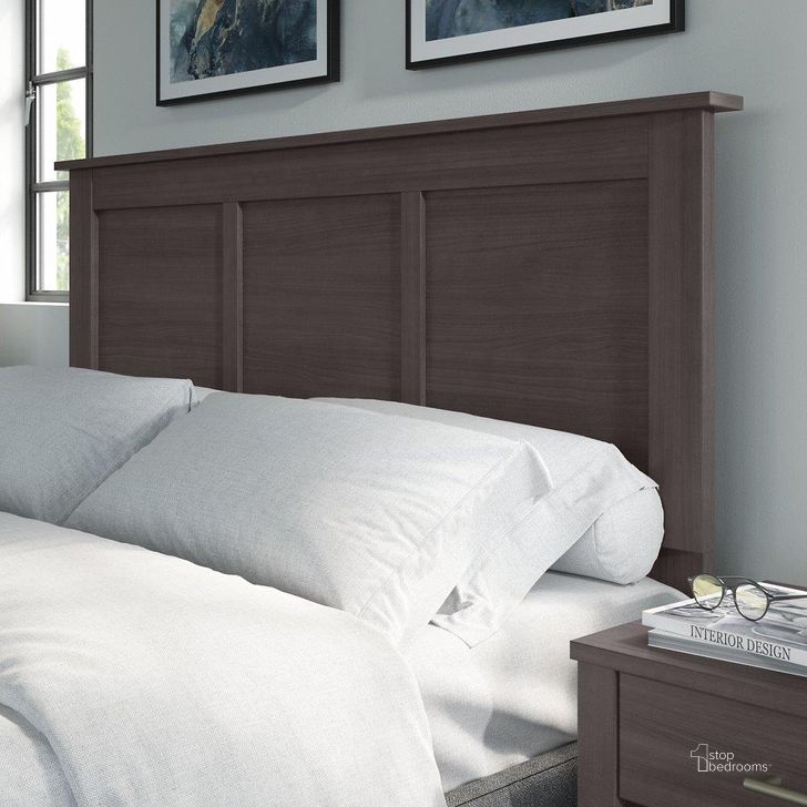 The appearance of Bush Furniture Somerset Full/Queen Size Headboard in Storm Gray designed by Bush Furniture in the modern / contemporary interior design. This dark gray piece of furniture  was selected by 1StopBedrooms from Somerset Bedroom Collection to add a touch of cosiness and style into your home. Sku: STQ165SG. Product Type: Headboard. Image1