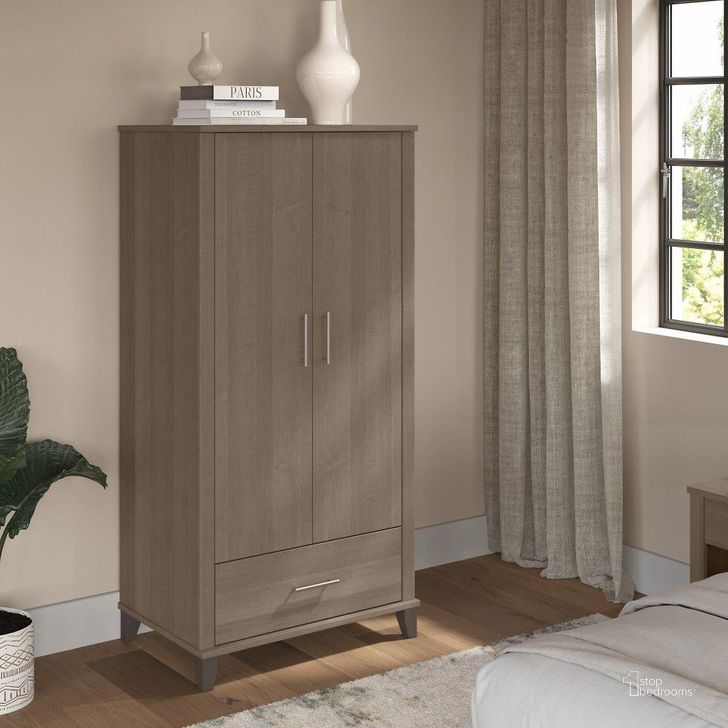 The appearance of Bush Furniture Somerset Large Armoire Cabinet In Ash Gray designed by Bush Furniture in the modern / contemporary interior design. This ash gray piece of furniture  was selected by 1StopBedrooms from Somerset Collection to add a touch of cosiness and style into your home. Sku: STS166AGK. Product Type: Armoire. Image1