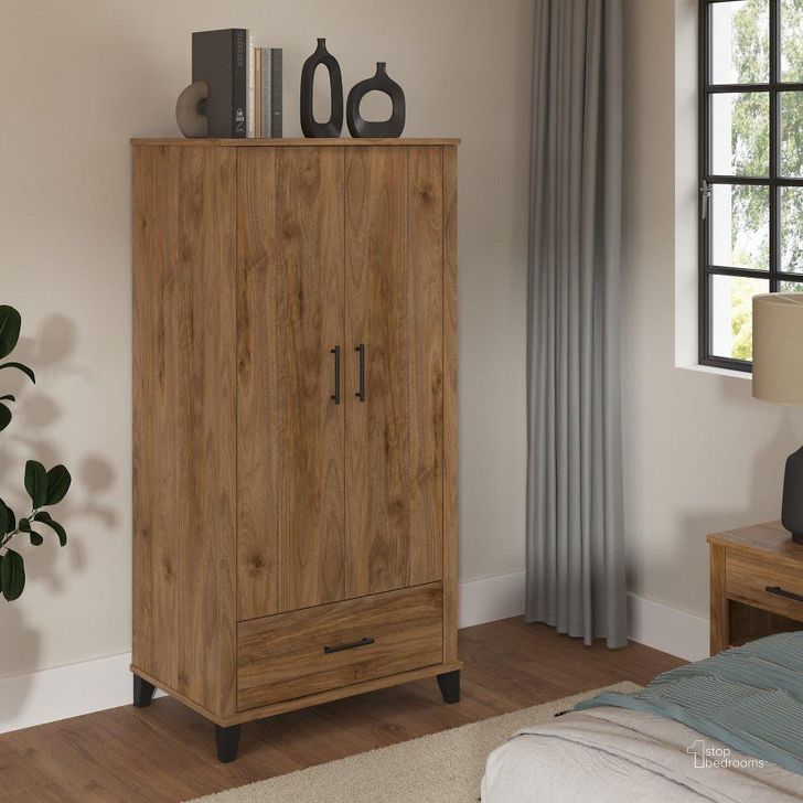 The appearance of Bush Furniture Somerset Large Armoire Cabinet In Fresh Walnut designed by Bush Furniture in the modern / contemporary interior design. This fresh walnut piece of furniture  was selected by 1StopBedrooms from Somerset Collection to add a touch of cosiness and style into your home. Sku: STS166FWK. Product Type: Armoire. Image1