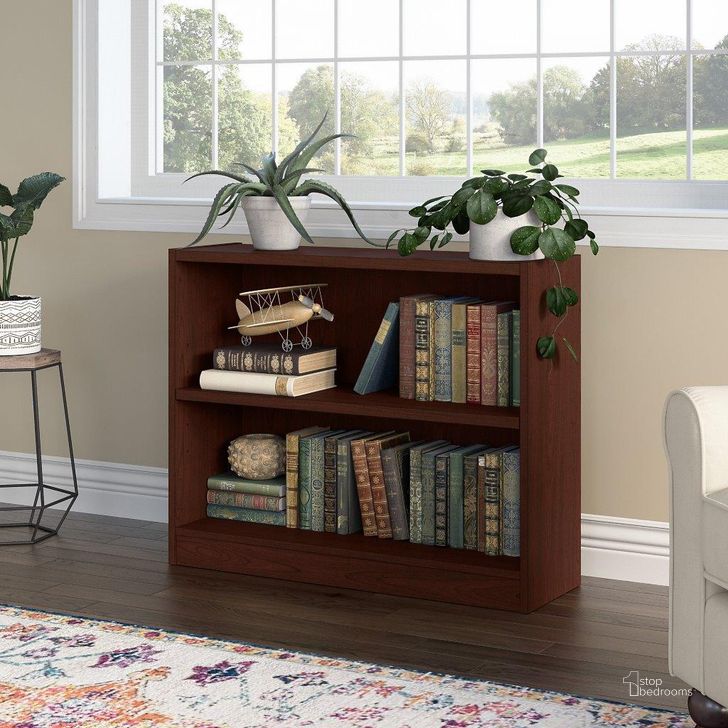 The appearance of Bush Furniture Universal Small 2 Shelf Bookcase in Harvest Cherry designed by Bush Furniture in the traditional interior design. This cherry piece of furniture  was selected by 1StopBedrooms from Universal Bookcases Collection to add a touch of cosiness and style into your home. Sku: WL12447. Product Type: Bookcase. Image1